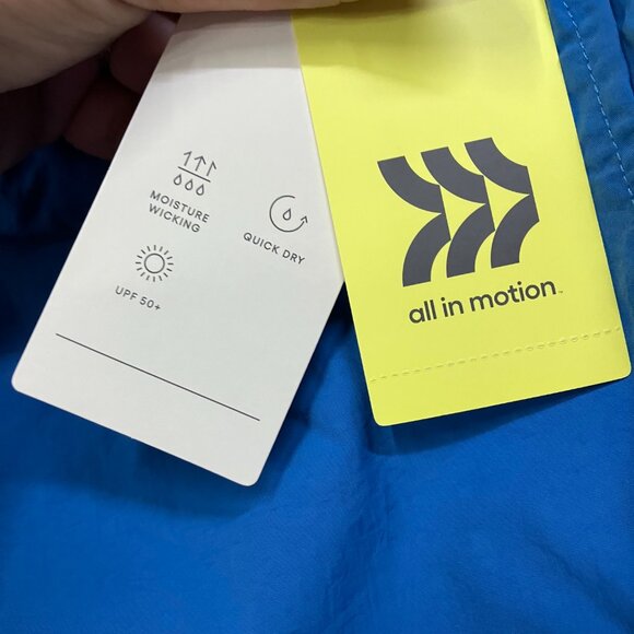 All In Motion Mens Large Blue Volley Shorts 6" Active Split Hem Drawstring Waist - Picture 5 of 15